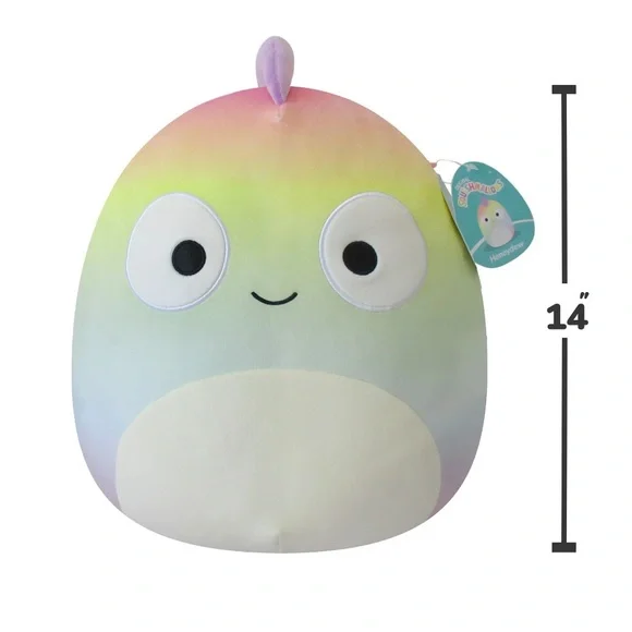 Squishmallows 14 inch Honeydew the Rainbow Striped Chameleon - Picture 1 of 3